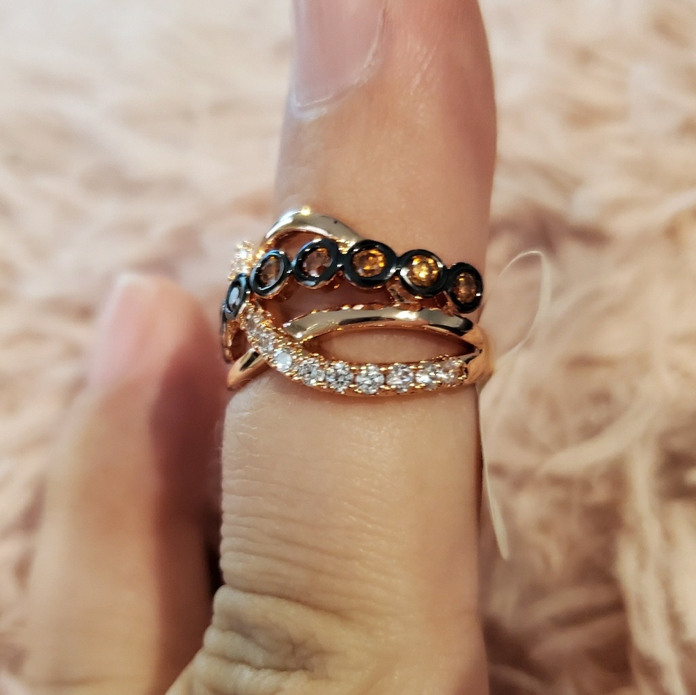18k Rose gold plated braided statement ring - Picture 4 of 4